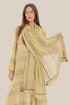 Printed cotton scarf with fabric tassels